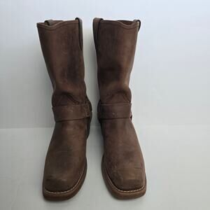 Dingo Molly Women’s 8.5 Brown Leather Square Toe Motorcycle Western Boots NWHT